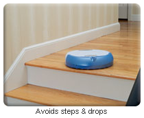 The Scooba can avoid stairs with its smart technology.